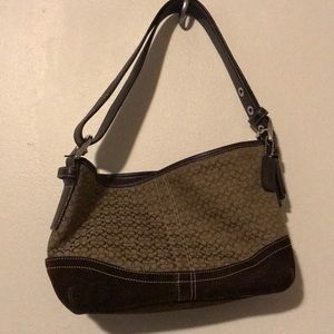 Coach handbag; brown, gently used.